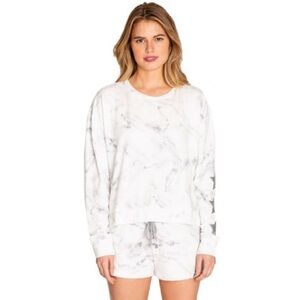 PJ Salvage Cream Marble Lounge Top With Star Detail